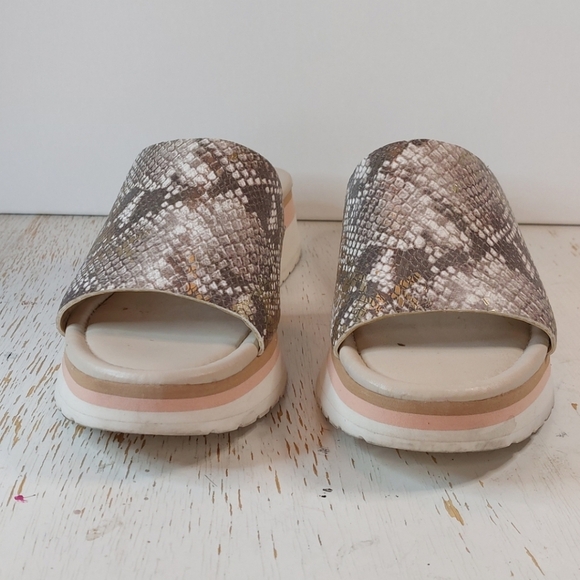 Dolce Vita Milo Snake Print Chunky Platform Slip On Sandals Shoe Size 10 Matte - Picture 2 of 13
